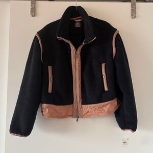 NWT Free People Movement Black Court Side Fleece Jacket